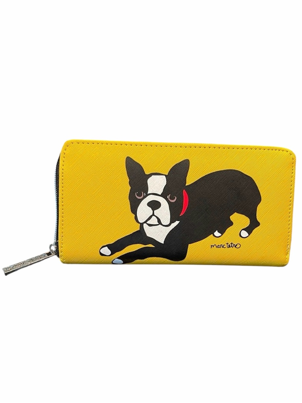 Marc Tetro Wallet Yellow Boston Terrier Frenchton Clutch Coin Purse Card holder